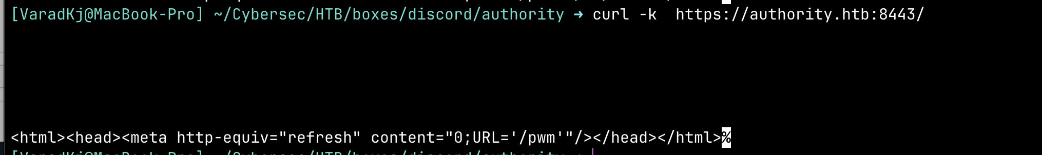 Curl Output